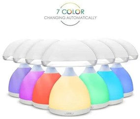 Mushroom Lamp Διακοσμητικό Φωτιστικό με Φωτισμό RGB Μανιτάρι LED Μπαταρίας σε Λευκό Χρώμα