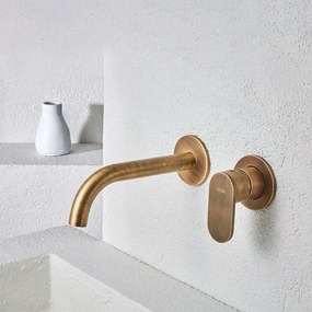 Armando Vicario Slim Antique Brass Μπαταρία Νιπτήρος Εντοιχισμού 2 Οπών