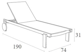 CASABLANCA ΞΑΠΛΩΣΤΡΑ TAUPE/TAUPE ΑΛΟΥΜ-ΠΟΛ/ΝΙΟΥ 74X190X31εκ.