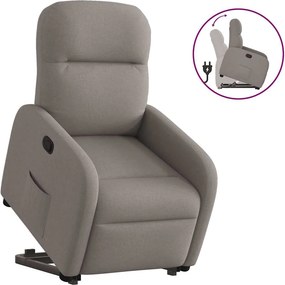 vidaXL Πολυθρόνα Ανακλινόμενη με Ανύψωση Χρώμα Taupe Υφασμάτινη