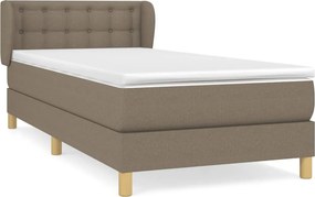vidaXL Κρεβάτι Boxspring με Στρώμα Taupe 100 x 200 εκ. Υφασμάτινο