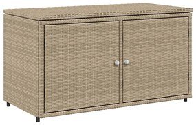 vidaXL Ντουλάπι Αποθήκευσης Κήπου Beige 110x55x60,5εκ. Συνθετικό Ρατάν