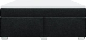 vidaXL Κρεβάτι Boxspring με Στρώμα Μαύρο 180x200 εκ. Υφασμάτινο