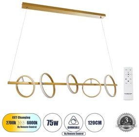 Κρεμαστό Φωτιστικό Οροφής Design CIRCOLARE 61322 GloboStar-61322-Χρυσό 61322