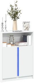 vidaXL Μπουφές με Φώτα LED Λευκός 77x34x100 εκ. από Επεξεργασμένο Ξύλο