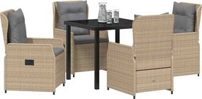 vidaXL Σέτ φαγητού για κήπο 5 pcs Μπέζ και Ανοιχτό Γκρι