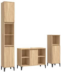 vidaXL Σετ Επίπλων Μπάνιου 3 Τεμαχίων Sonoma Δρυς Επεξεργασμένο Ξύλο