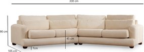 4-Seat Sofa River 4 Seater Right (L2-Xc Right) - Beige Beige