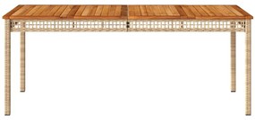 vidaXL Τραπέζι Κήπου Μπεζ 180x90x75 εκ. Συνθετικό Ρατάν / Ξύλο Ακακίας