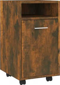 vidaXL Ντουλάπι με Ροδάκια Καπνιστή Δρυς 33x38x60 εκ. Επεξεργ. ξύλο