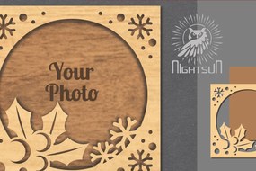 Intra απο ξύλο plywood 3mm-4mm πάχος Χριστουγεννιάτικη κορνίζα φωτογραφιών με λέιζερ 19 Δίασταση 20x30 cm INTRAFABR-112791503