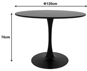 Tραπέζι Balou pakoworld mdf σε μαύρη απόχρωση Φ120x73εκ