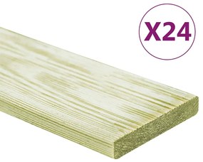 vidaXL Σανίδες Deck 24 τεμ. 2.88 μ² 1 μ. Εμποτισμένο Μασίφ Ξύλο Πεύκου