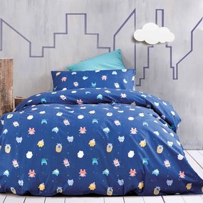 Σεντόνια Παιδικά Symbol Busters (Σετ 3τμχ) Blue Ρυθμός Semi-double 160x260cm 100% Cotton