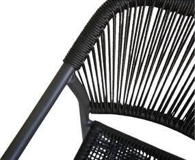 Πολυθρόνα Κήπου ArteLibre MOOREA Ανθρακί Αλουμίνιο/Rattan 58x56x79cm