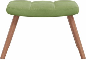 vidaXL Πολυθρόνα Relax Ανοιχτό Πράσινο Βελούδινη με Σκαμπό