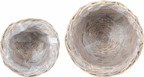vidaXL Καλάθι φυτών με αποθήκευση 2 pcs Γκρι Ρατάν Lacak
