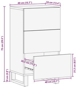 ΝΤΟΥΛΑΠΙ 40X34X75 ΕΚ. ΑΠΟ ΜΑΣΙΦ ΞΥΛΟ ΑΚΑΚΙΑΣ 377550