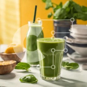 Intra Συλλεκτικό Ξύλινο Παζλ Plywood  4mm - Ποτήρι πράσινο Smoothie με φύλλα σπανακιού και λεμόνι Σε Ξύλινο Κουτί - Διαστάσεις: 10x10 cm – 25 κομμάτια