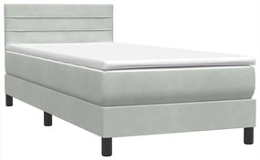 ΚΡΕΒΑΤΙ BOXSPRING ΜΕ ΣΤΡΩΜΑ ΑΝΟΙΧΤΟ ΓΚΡΙ 80X210 ΕΚ. ΒΕΛΟΥΔΙΝΟ 3316953