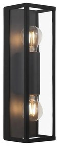 Φωτιστικό Τοίχου-Απλίκα Amezola 99124 2 Black-Clear Eglo Metal, Glass