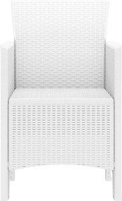 vidaXL Καρέκλα Κήπου 2 pcs Λευκό 53 x 49 x 85 εκ. Πολυπροπυλένιο