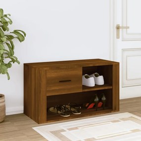 vidaXL Παπουτσοθήκη Καφέ Δρυς 80x35x45 εκ. από Επεξεργασμένο Ξύλο