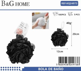 Σφουγγάρια μπάνιου δίχτυ σε σετ 5Χ - Black - 24973