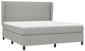 vidaXL Κρεβάτι Boxspring με Στρώμα Αν. Πράσινο 160x200εκ Υφασμάτινο