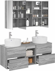 vidaXL Σετ Επίπλων Μπάνιου 4 pcs Γκρι Sonoma