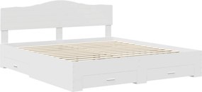 vidaXL Σκελετός Κρεβατιού Λευκό 180 x 200 cm Επεξεργασμένο ξύλο