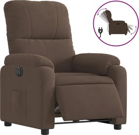 vidaXL Πολυθρόνα Ηλεκτρική Ανακλινόμενη Καφέ Ύφασμα Μικροϊνών