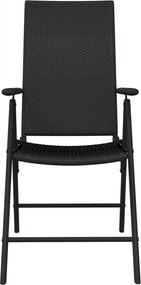 vidaXL Σετ Τραπεζαρίας Κήπου 5 Τεμαχίων Μαύρο