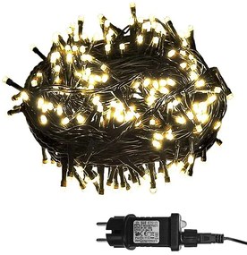 XMASfest Σειρά 140 LED 5mm Ενδιάμεσο Λευκό 8 Προγράμματα 6.95m Ωφέλιμο Ip44 Πράσινο Καλώδιο 93-2371