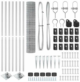 vidaXL Τεντώτο με στήριγμα Ασημί 1,6 x 10 m Ατσάλι