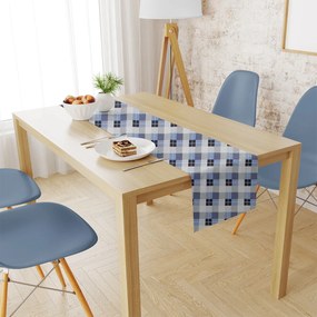Αλέκιαστη Τραβέρσα (40x180) Dimcol Checkered 468 Blue