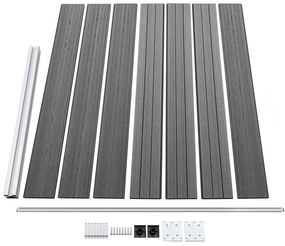 vidaXL Σετ Πάνελ Περίφραξης Γκρι 526 x 146 εκ. από WPC