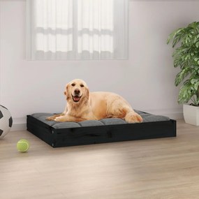 Κρεβάτι Σκύλου Μαύρο 71,5 x 54 x 9 εκ. από Μασίφ Ξύλο Πεύκου