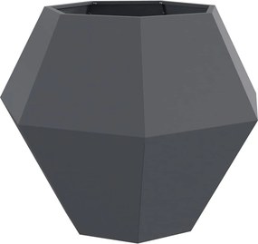 vidaXL Γλάστρα 2 pcs Ανθρακί 100 x 100 x 80 εκ Ατσάλι