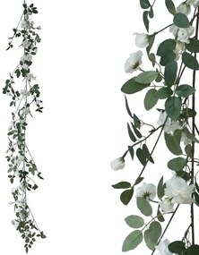 MarHome ΓΙΡΛΑΝΤΑ ΦΥΤΟΥ ΜΕ ΛΕΥΚΑ ΛΟΥΛΟΥΔΙΑ - Υ180cm 36/180ΚΙΒ  00-23322-1