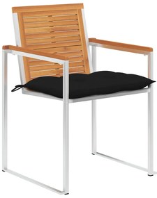 vidaXL Καρέκλες Κήπου 4 τεμ. από Μασίφ Ξύλο Ακακίας με Μαξιλάρια