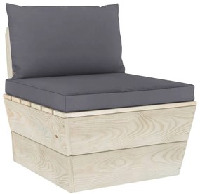 vidaXL Καναπές Κήπου Παλέτας Τριθέσιος Ξύλο Ερυθρελάτης με Μαξιλάρια