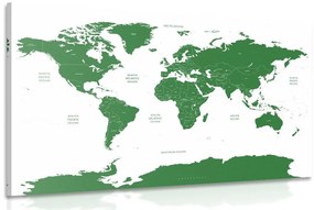 Εικόνα χάρτη του κόσμου με μεμονωμένες πολιτείες σε πράσινο - 60x40