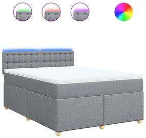 ΚΡΕΒΑΤΙ BOXSPRING ΜΕ ΣΤΡΩΜΑ ΑΝΟΙΧΤΟ ΓΚΡΙ 140X200 ΕΚ. ΥΦΑΣΜΑΤΙΝΟ 3289017