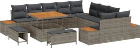 vidaXL Σετ Καναπέ Κήπου 13 pcs Γκρι συνθετικό ρατάν