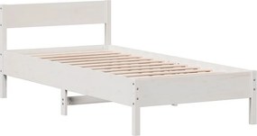 vidaXL Σκελετός Κρεβ. Χωρίς Στρώμα Λευκό 75x190 εκ Μασίφ Πεύκο