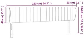 Κεφαλάρι με Πτερύγια Μαύρο 163x23x78/88 εκ. Υφασμάτινο - Μαύρο