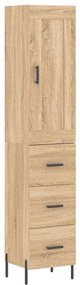 vidaXL Μπουφές Sonoma δρυς 34,5 x 34 x 180 εκ. από Επεξεργασμένο Ξύλο