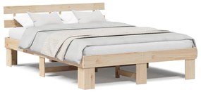 vidaXL Σκελετός Κρεβατιού Καφέ 160 x 200 cm Μασίφ ξύλο πεύκου