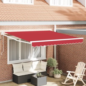vidaXL Αυτόματη Ανασυρόμενη Τέντα Κόκκινη 300x250 cm